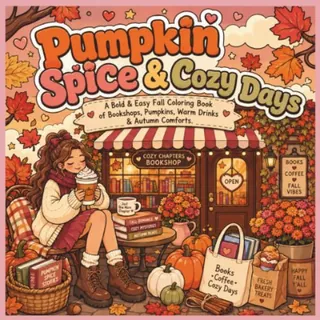Pumpkin Spice & Cozy Days: A Bold & Easy Fall Coloring Book cover